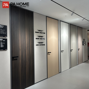 PA Modern Design Slim Indoor Aluminium Profile Wooden Guest Room Door