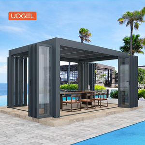 Uogel Custom Size Aluminium Bi-Folding Exterior Glass Bifold Doors US Standards Powder Coated Accordion Folding Design 1 Set