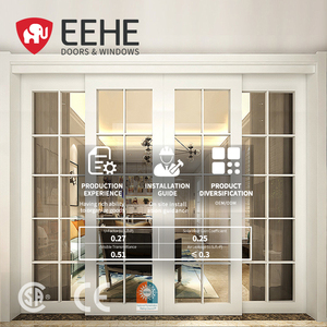 EEHE Sliding Doors Interior Durable Aluminum Csa Certified White Frame Sliding Door