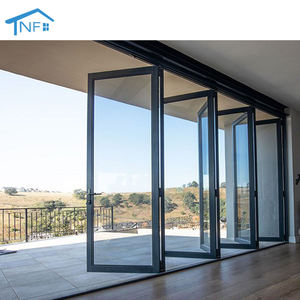 NF Patio Double Glass Exterior Accordion Folding Door Wholesale Front Residential Entry Doors