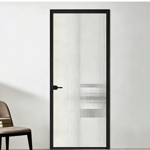 Aluminium Glass Flush Door Aluminum Smart Swing Door Bathroom Door Design