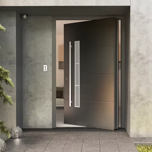 CBMmart Miami-Dade Certificate NFRC North American Style Panel Tempered Glass Aluminium Modern Entrance Front Pivot Doors