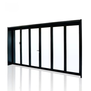 China Factory Folding and Sliding Door Waterproof Soundproof Aluminum Folding Crystal Door Price