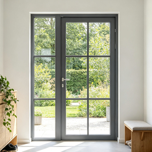 Factory Direct Grille Decoration Good Daylight UV Protection Easy Clean Aluminum Glass French Casement Door for Dining Room