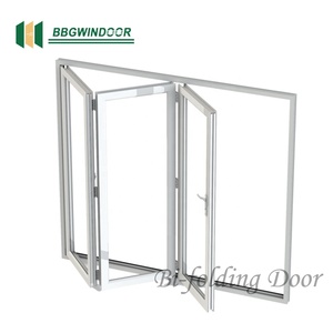 Lukliving Hot Sale Aluminum Folding Door Folding Crystal Doors