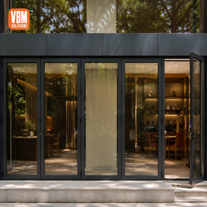 Commercial Aluminum Glass Folding Door for Restaurant Cafe Shopfront
