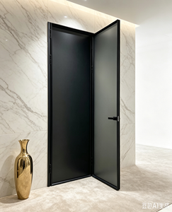 Factory Direct Price Design Impact Aluminum Frame Tempered Glass Casement Door with Door Handle for Laundry/office/house