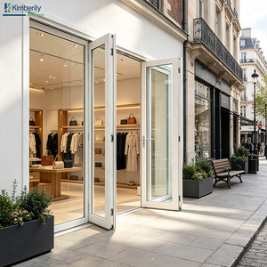 Modern Aluminum Alloy Balcony Bi-fold Patio Doors with Thermal Break Double Tempered Glass Waterproof Exterior Design