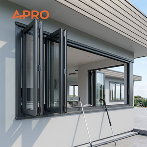 Aluminium Glass Bi Fold Window Aluminum Folding Fold up Glass Window