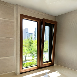 Aluminum Wood Triple Glazed Tilt Turn Window Door