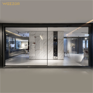 Wazzor Customized Interior Sliding Doors With Aluminum Alloy Modern Design Water-Proof Folding Entry for Villas and Exteriors