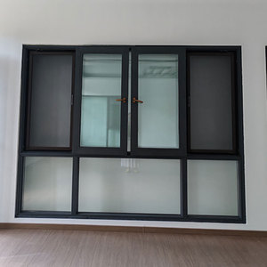 Construction Aluminium Doors and windows Designs double Glazed windows Standard horizontal Sliding Storm windows