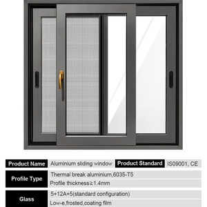 Wholesale Custom Ventilation Glass Courtyard Window Aluminum Sliding Window System for Sunroom Laminated Safety Glass Window