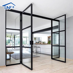 Modern Interior Aluminium Glass Arched French Doors
