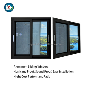 Modern Stainless Steel Screen Netting Hurricane Impact Thermal Break Aluminum Sliding Window