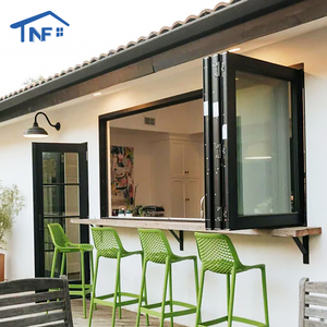 High Quality Aluminum Folding Windows Kitchen Double Glazed Modern Garden Kitchen Bifold Window