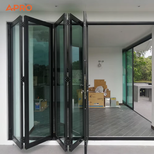 APRO Customized Waterproof Exterior Aluminum Accordion Glass Bifold Doors