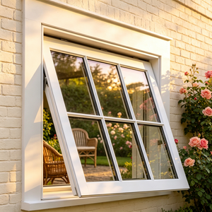 Aluminum Glass Slim Bevel Top Hung Window