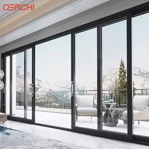 Heavy-Duty Commercial Modern Energy Efficient Office Door External Glass Slide Large Sliding Patio Doors