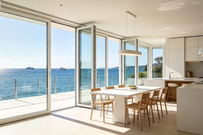 Panoramic view casement window setup