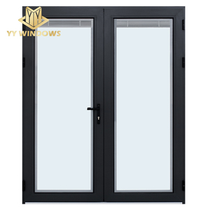 Double Glass California Architectural Industrial Aluminum French Doors Exterior with Screen