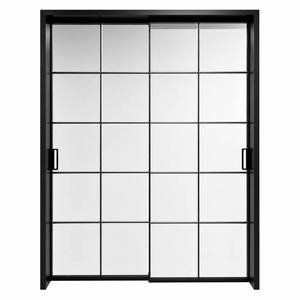 Customized Designs Black Aluminum Alloy Crittall Style Sliding Glass Door with 2x5 Grid Panels for Industrial Interior Partition