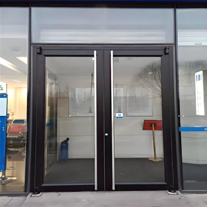 Store Front Door Factory Price Commercial Doors Sliding System Aluminum Frame Tempered Glass