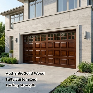 Traditional Weather Resistant Real Wood-Clad Insulated Aluminum Panel Garage Door