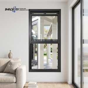 Latest Design Aluminum Frame Single Hung Window Tempered Glass Vertical Sliding Sash for Home Use