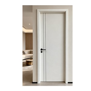 High End Minimalist Fluted Single Room Door Custom Aluminum Frame Stable Structure for Indoor