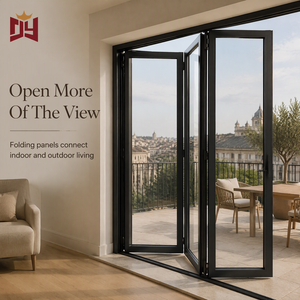 CE Certified Aluminium Slim Frame Bifold Door With Custom Size For Villa Patios and Balconies OEM ODM