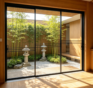 Factory Direct Thermal Break Aluminum Narrow Sliding Door, Cost-Effective Soundproof Trackless Glass Door, Wholesale Available