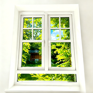 Tilt and Turn Aluminum System Window Thermal Triple Panel Fixed Center Ventilation Anthracite Custom Apartment Window